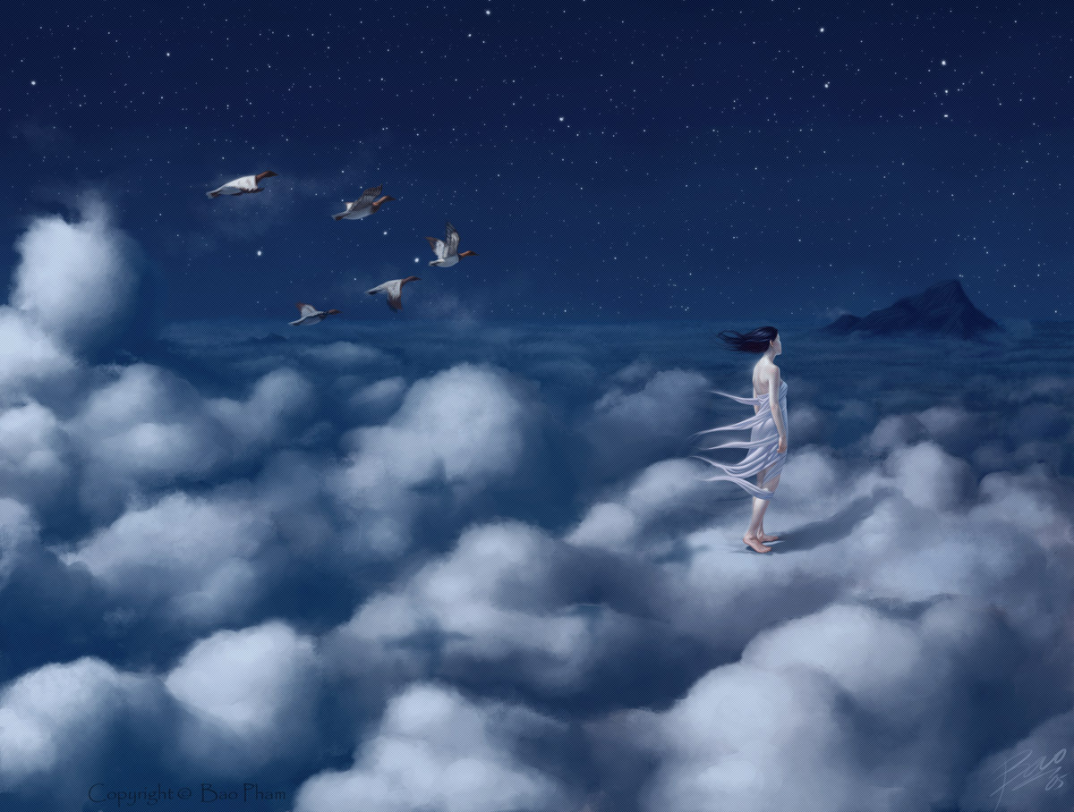 Отчего люди не летают так как птицы. Полет в небе. Девушка летает в облаках. Человек на облаке. Птицы в небе.
