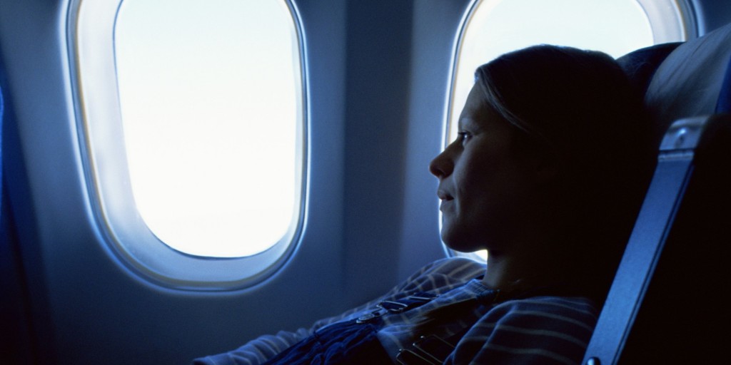 Pregnant woman on an aeroplane